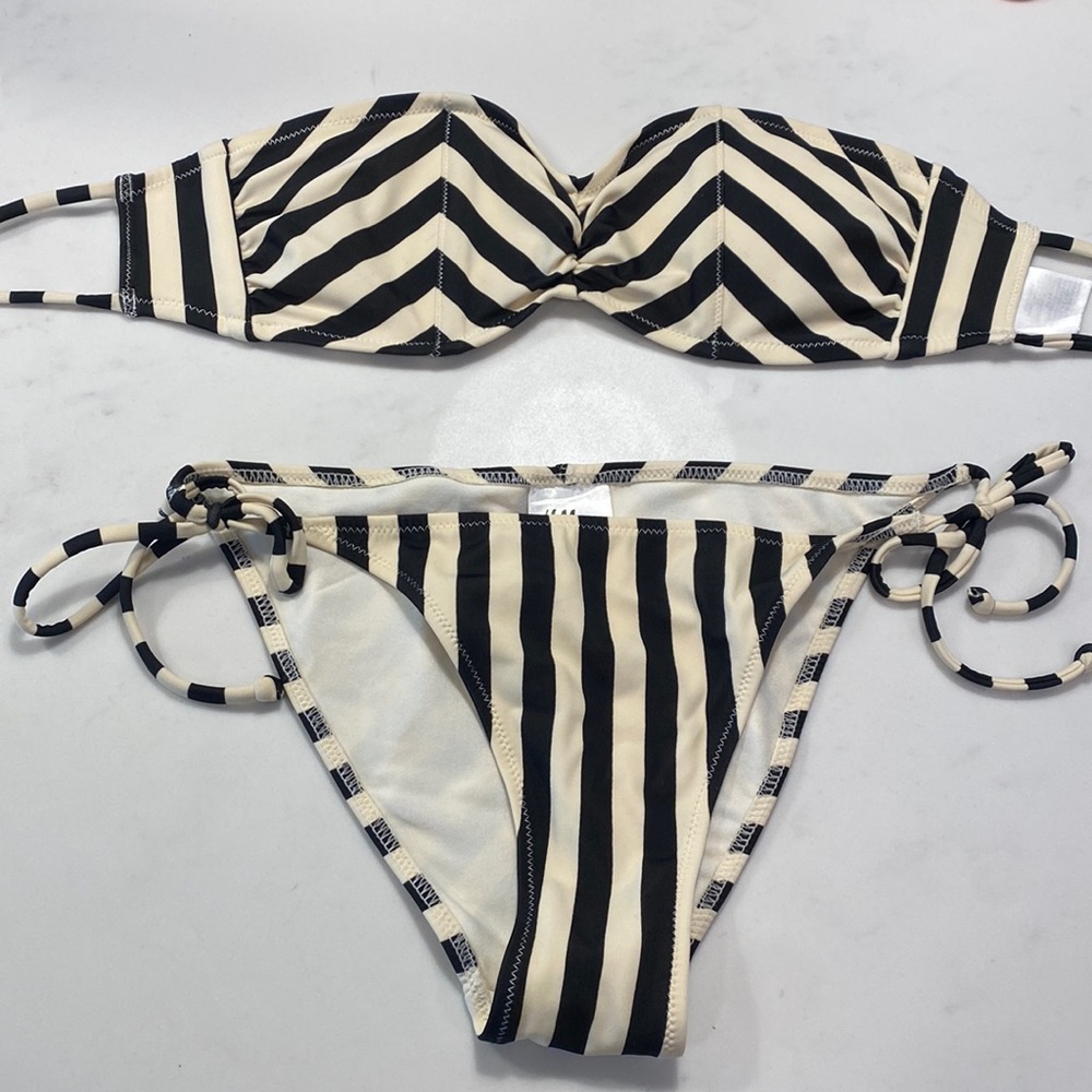 H&M black creme bikini 4/6